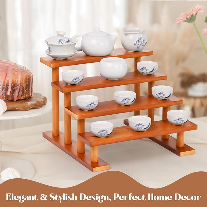3 Tier Wooden Display Riser Stand Perfume Organizer, Dessert Table Display Set - Image 3