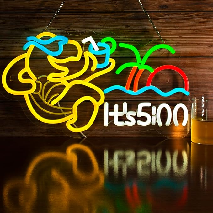 Turtle Its 5 00 O'clock Neon Signs by Aihoulu