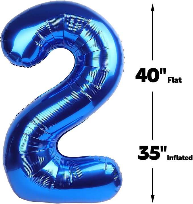 Big Mylar Navy Blue 25 Balloon 40 Inch, 25 Birthday Number Balloon Decorations - Image 2