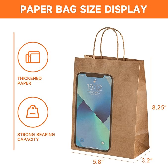 METAPRINT Brown Paper Gift Bags - Image 3