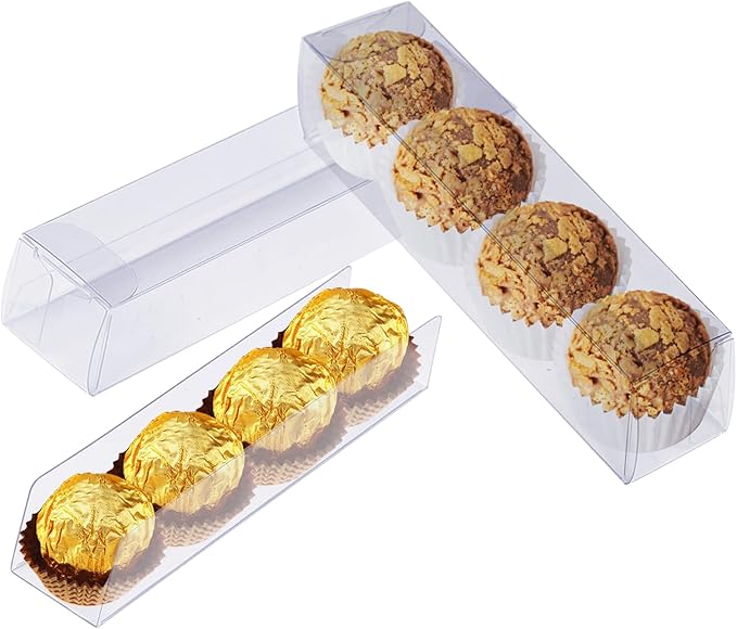 50 PCS Clear Favor Boxes, Macaron Gift Boxes by pakiper