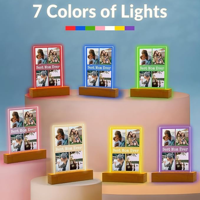 Custom Picture Frames with Photo, Personalized Photo Frame with Night Light - Image 5