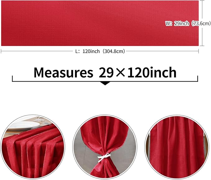 5 Pack 10Ft Red Chiffon Table Runner Sheer 29x120 Inch - Image 3