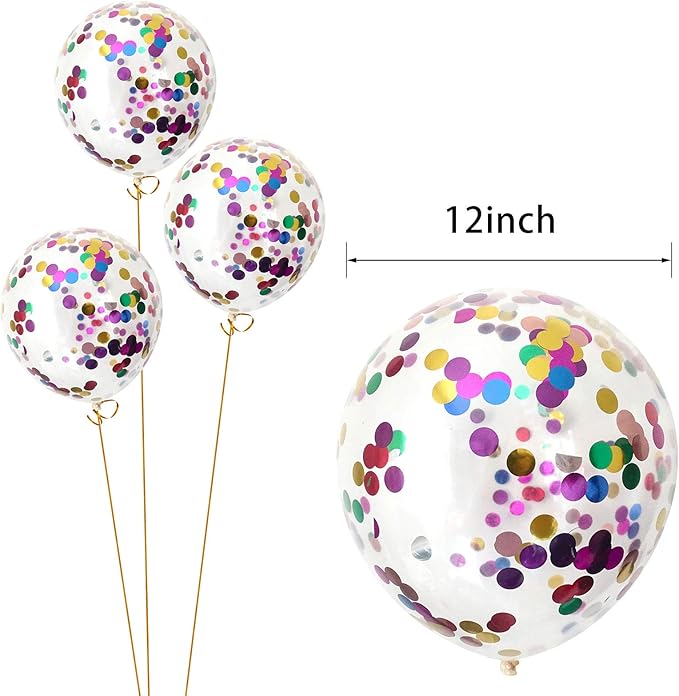 Confetti Balloons 40pack, 12inch Transparent Party Balloons - Image 2