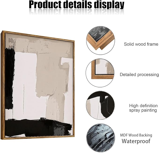 myusuar 3 Piece Large Modern Abstract Canvas Framed Wall Art - Image 6