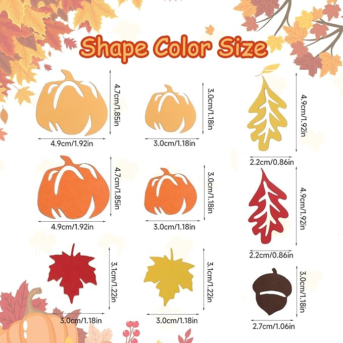 VHUWE Thanksgiving Confetti 200 Pcs, Autumn Fall Confetti, Thanksgiving Maple - Image 2