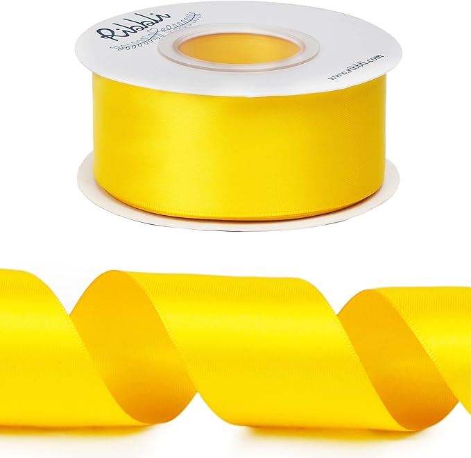 Ribbli Maize Yellow Double Faced Satin Ribbon, 1-1/2” x Continuous 25 Yards - Image 2