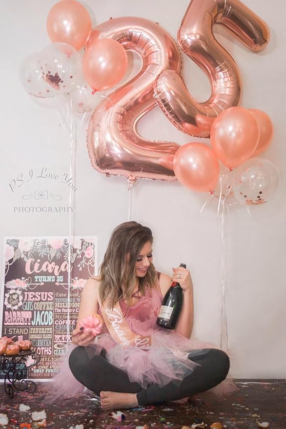 Large Rose Gold 40 Inch Birthday Number 5 Balloon, Rose Gold Five 5th 15 25 35 - Image 5