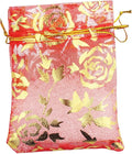 100 Pack 2.8 x 3.5 Inch Flower Heart Organza Jewelry Gift Pouch Candy Pouch by QIANHAILIZZ