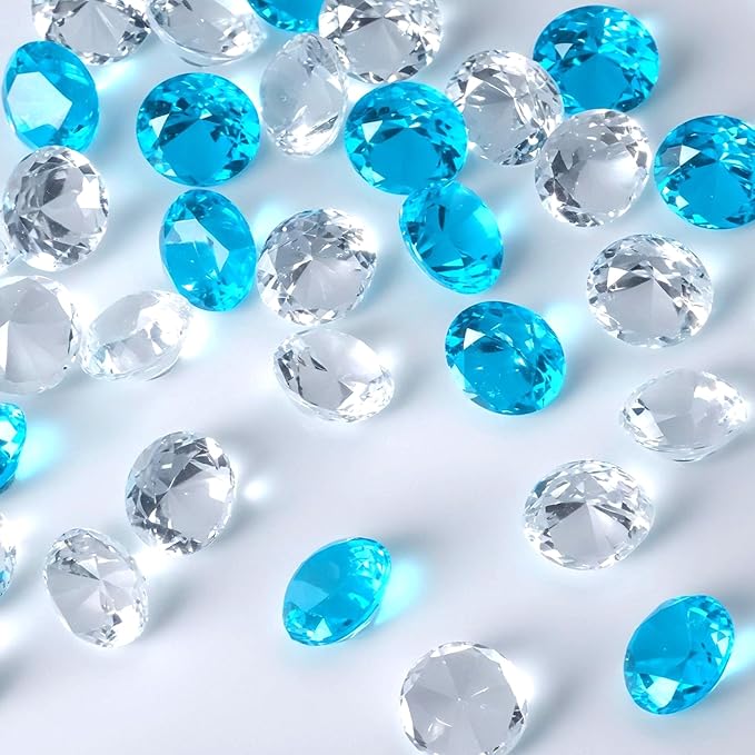 Acrylic Diamond Fake Gems Vase Filler, Babenest 240pcs 3/4 Inch Faux Diamonds by Babenest