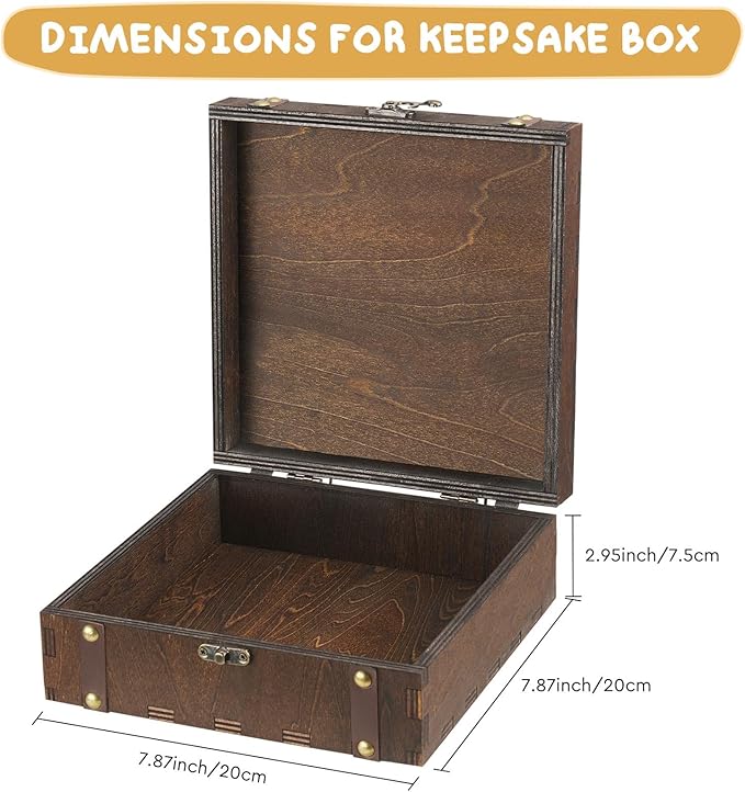 AW BRIDAL Baby Keepsake Box Engraved Wood Memory Box - Image 2