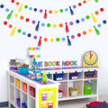 Rainbow Decorations Colorful Felt Tassel Circle Dot Garland Banner Rainbow by pinkblume