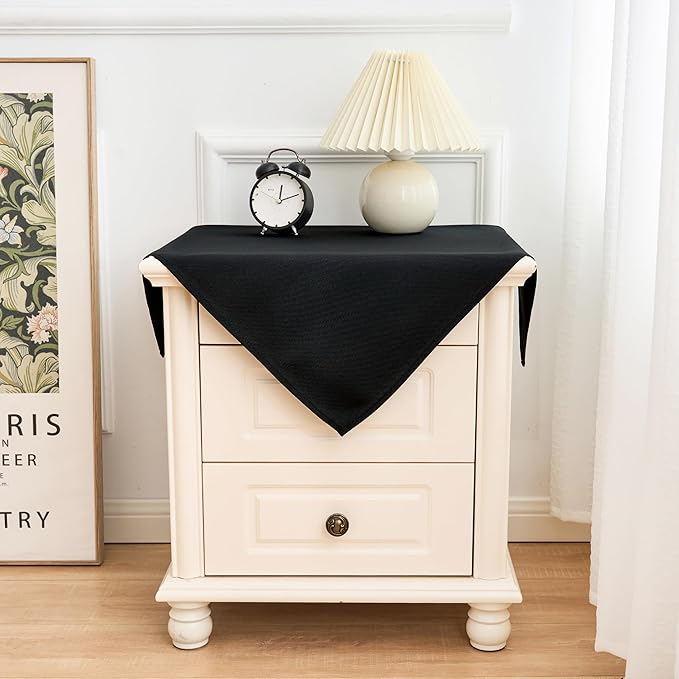 2 Pack Small Square Table Cloth 24X24 Inch Black Washable Fabric Tablecloth - Image 8
