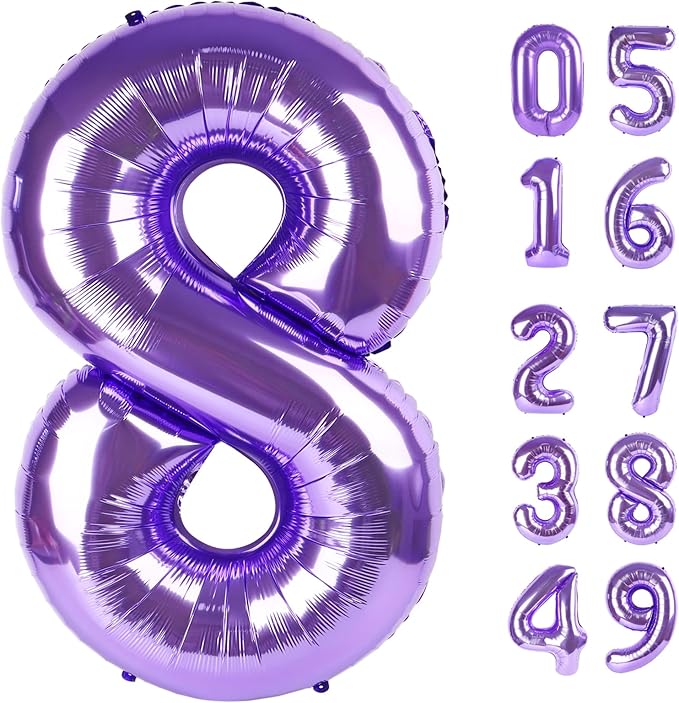 Purple Number 8 Balloon by Upgesy