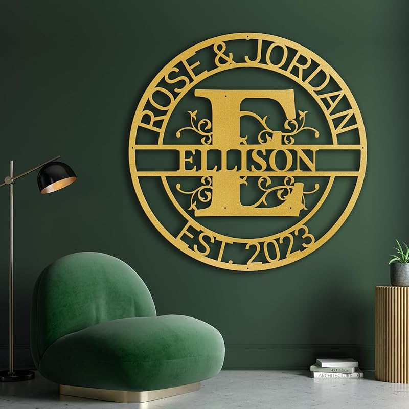 Custom Metal Wall Art Split Letter Monogram Metal Wall Art Last Name Sign - Image 5