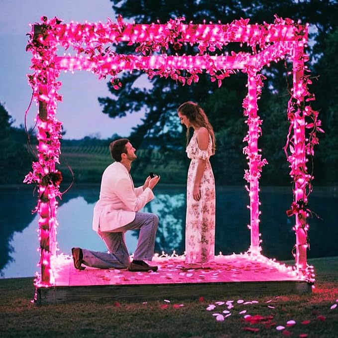 JMEXSUSS 500 LED Pink Room Lights, 8 Modes 163ft Waterproof Pink Christmas - Image 7