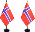 Norway Desk Flag 12" Solid Pole Deluxe Set Norwegian Flags Banner Mini Small by Unknown