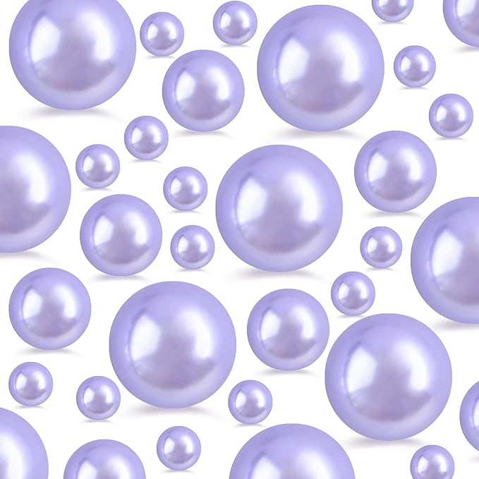 260Pcs Lightpurple Glossy Beads by EGKamhFloatingBeadsPearls