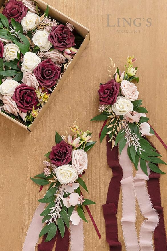 Ling's Moment 8pcs Aisle Pew Artificial Flowers Arrangements - Image 8