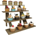 ZYP 4 Tier Wood Cupcake Display Stand Tool Free Retail Cookie Display Riser by ZYP