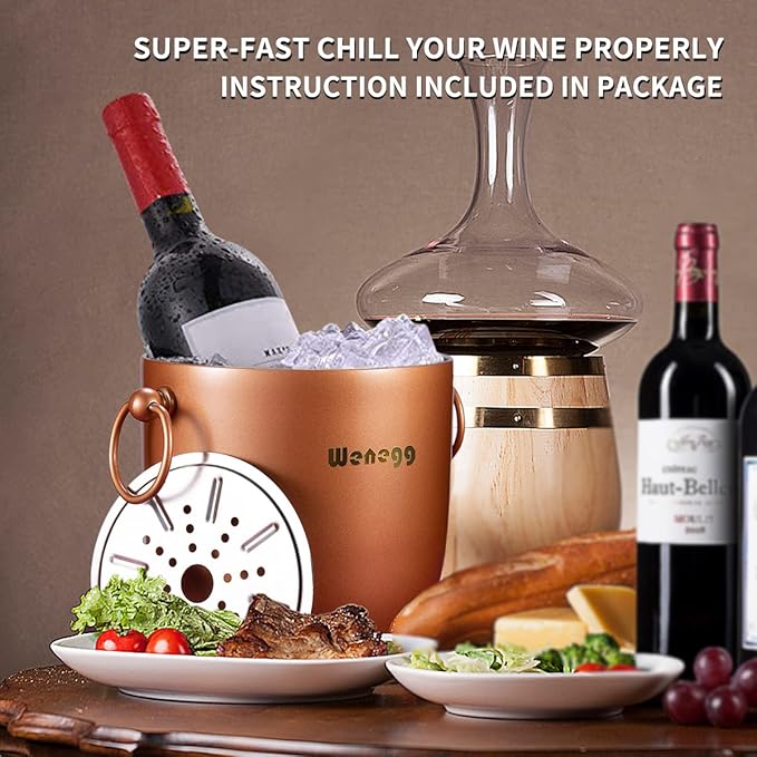Ice Bucket with Lid, Tongs and Strainer - Image 3
