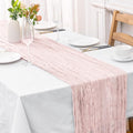 2 Pcs Dusty Pink Cheesecloth Table Runner by Unknown