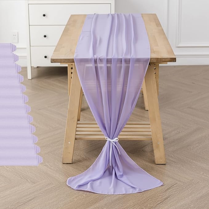 12Pack 9ft Chiffon Table Runner 14x108 Inch Sheer Romantic Table Runner - Image 6