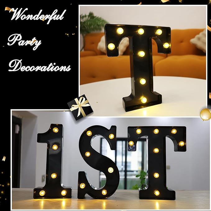 Led Marquee Letters, 8.58 Inch Black Light Up Letters, Small Led Letter Lights - Image 3