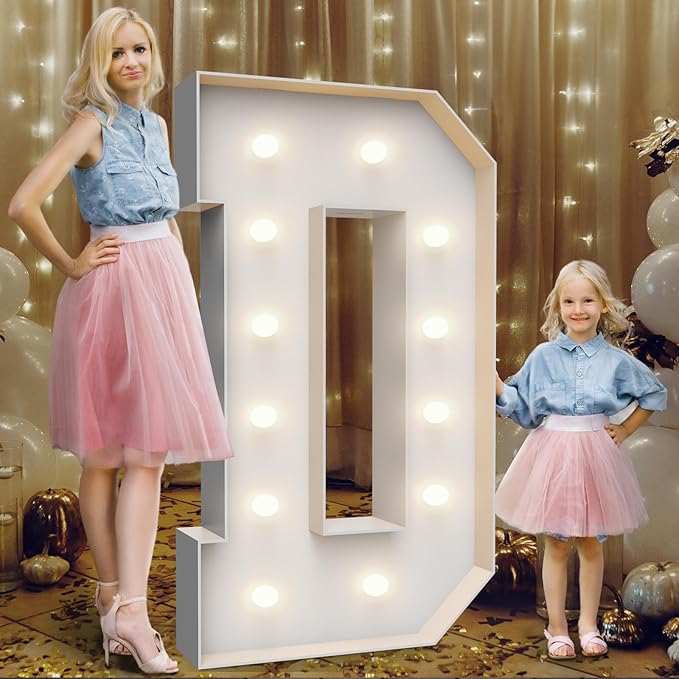 4FT Marquee Light Up Letters D, Party Decoration Large Marquee Light Up Letters by Teebloom