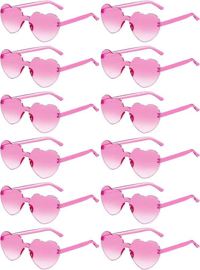 12 Pairs Heart Shaped Sunglasses by AGGKKY