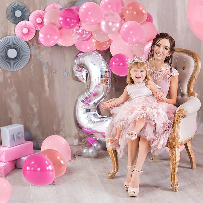 100pcs Pink Balloons Assortment - Image 3