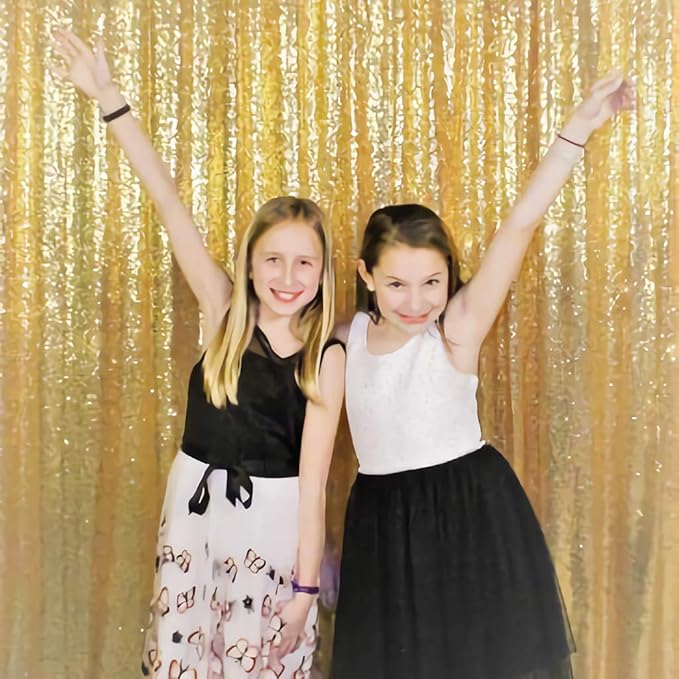 Gold Sequin Photography Backdrop Curtain - Image 2