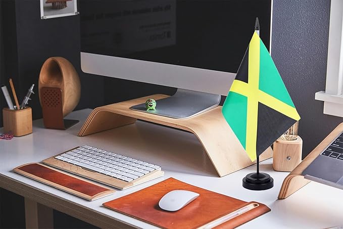 WXTWK 2 Pack Jamaica Flag Jamaica Deluxe Desk Flag Set - Image 5