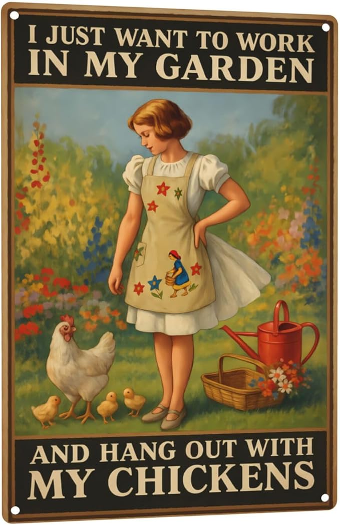 Funny Garden & Chicken Coop Sign by Unknown