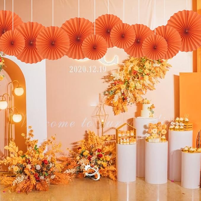 Orange Hallowmas Party Hanging Fans DIY Set - Image 3