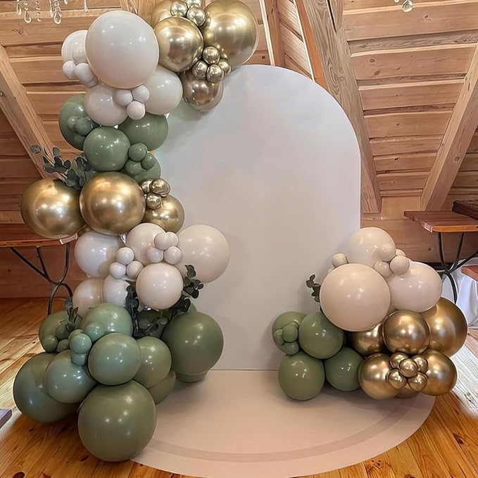 Sage Green Gold Balloons - Image 6