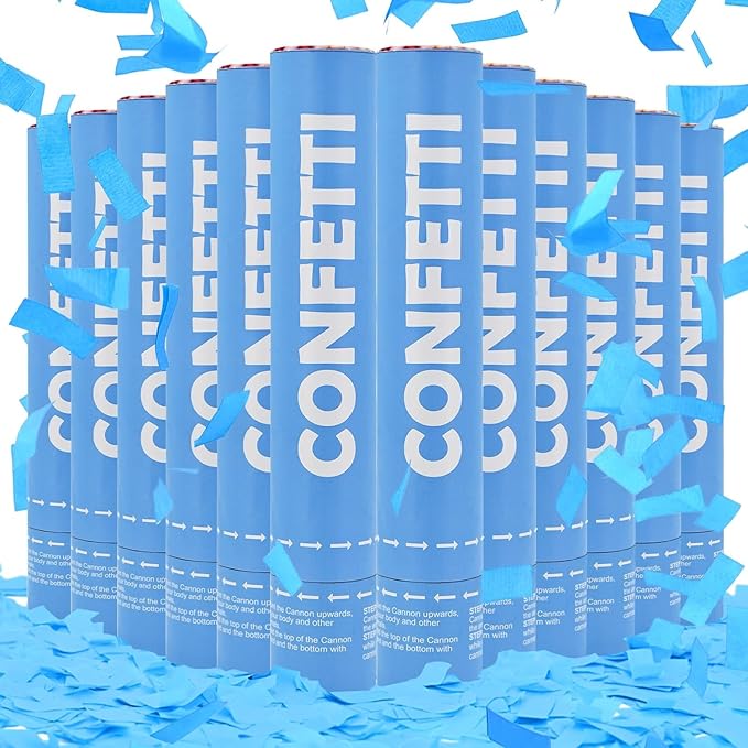 Confetti Cannon Blue Biodegradable Confetti Poppers 12Pack Party Poppers by Unknown