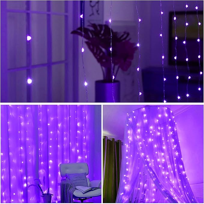 HOME LIGHTING Window Curtain String Lights, 300 LED 8 Lighting Modes Fairy - Image 4