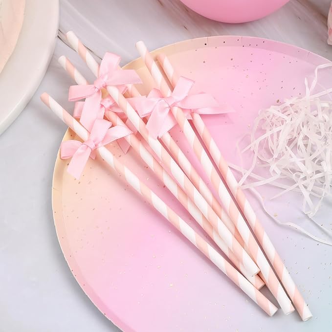 Gadpiparty 60pcs Paper Drinking Straws Disposable Bow Ties Decorative Cocktail - Image 9