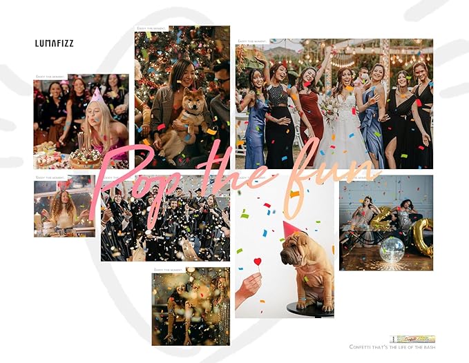 12 InchConfetti Biodegradable [6 Pack Confetti Cannons | Multicolor Confetti - Image 7