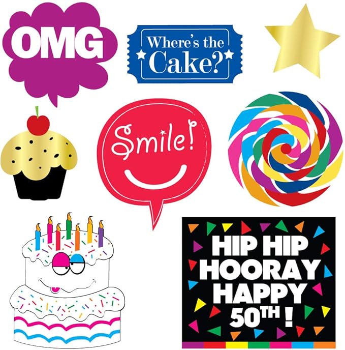 50th Birthday Photo Booth Party Props - Image 7