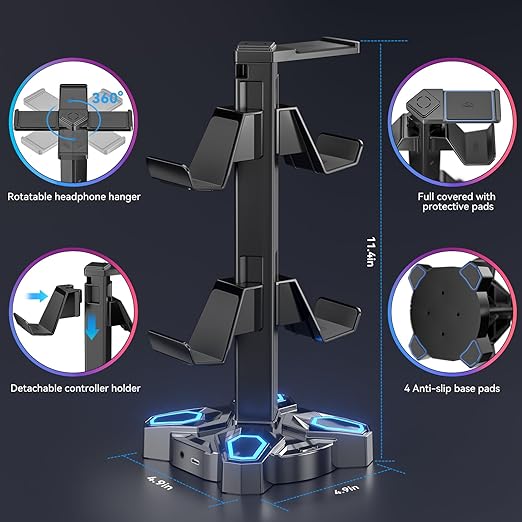 KDD Gaming Headphones Stand, Rotatable Headset Stand - Image 4
