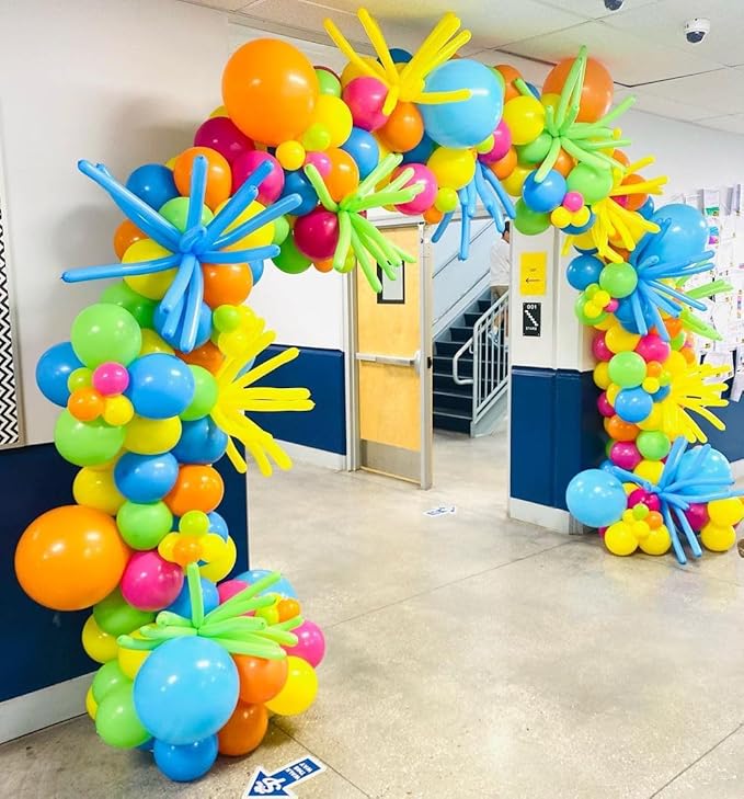 Bezente Assorted Rainbow Latex Balloons - Image 8