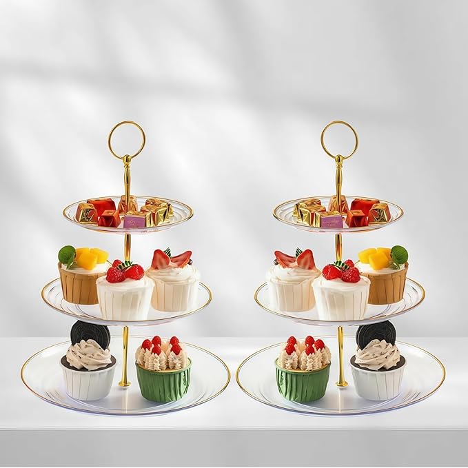 RAUVOLFIA 3 Tier Cupcake Stand, Small Tiered Serving Cake Stand, Transparent - Image 2