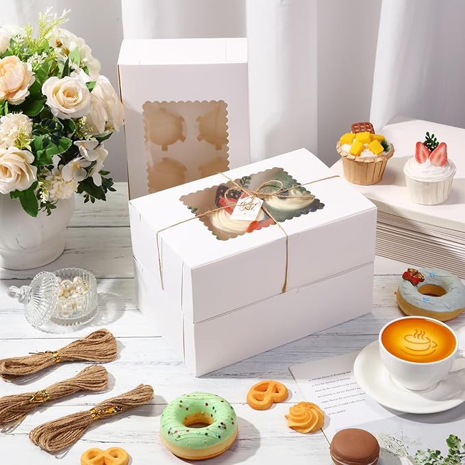 36 Pack Cupcake Boxes Hold 6 Count Disposable Cupcake Containers - Image 2