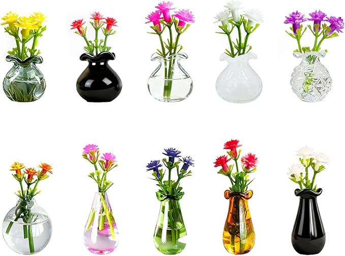 Magnetic Bud Vase Set – Mini Ceramic & Glass Vases by OasisOrigin