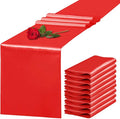 10 Pack Satin Table Runner 12 x 108 Inch Long Red Silk Table Runner by Unknown
