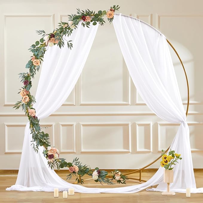 Wedding Arch Draping Fabric 1 Panel 30" X 20FT Sheer Arch Drapes Fabric White - Image 7