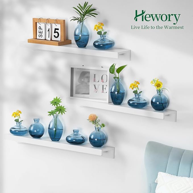 Hewory Glass Bud Vases for Centerpieces: Set of 12 Cute Blue Small Vases - Image 3