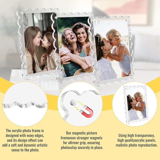 3 Pack Acrylic Picture Frames 4x6 Scalloped - Image 4